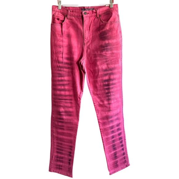 Womens Pants Size 10 Pink Tie Dye Reworked Retro Festival Streetwear Hippie Club - Picture 3 of 6